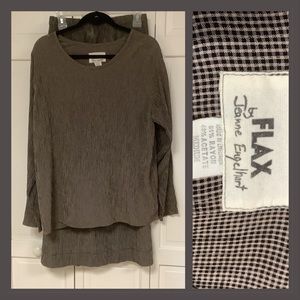 FLAX  Tunic and Skirt Set Rayon Acetate Blend Size M + S - with flaw as shown